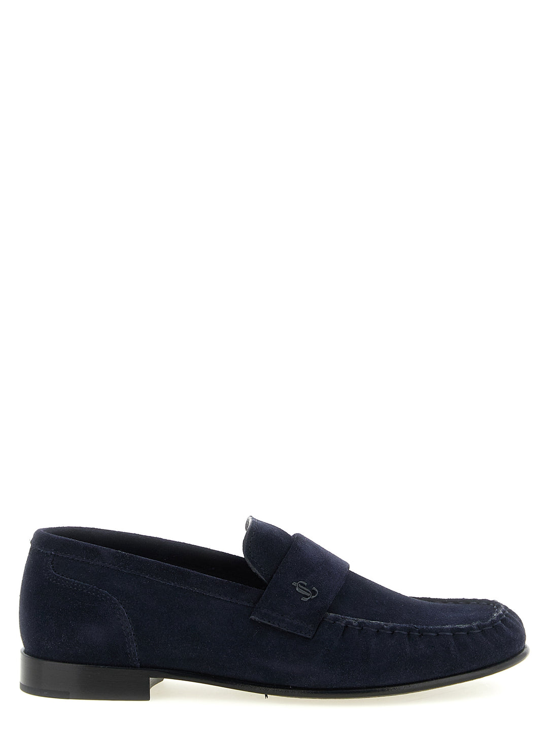 Jimmy Choo Blue Leather Slip-On Loafers