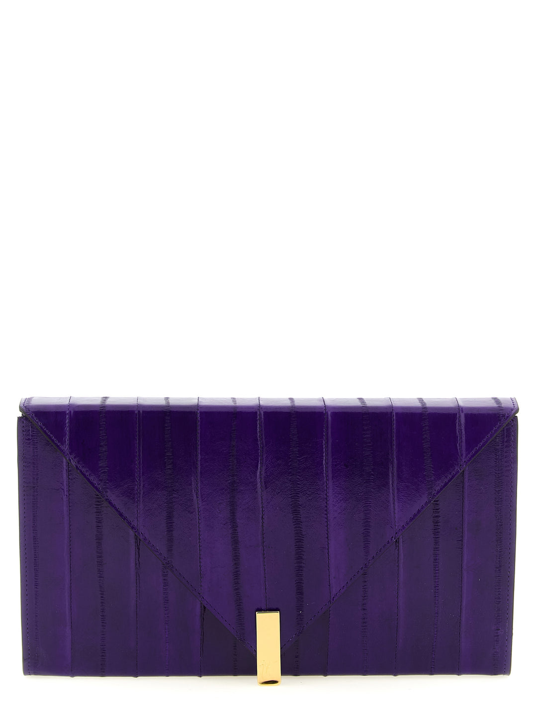 Giuseppe Zanotti Purple Leather Clutch Bag