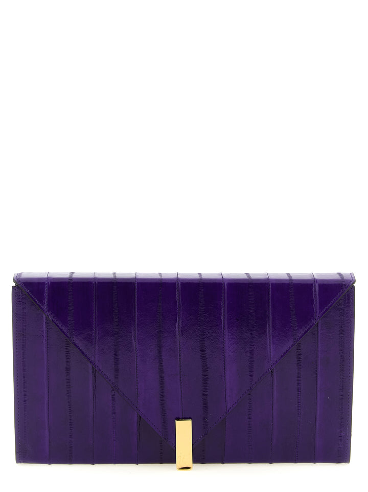 Giuseppe Zanotti Purple Leather Clutch Bag