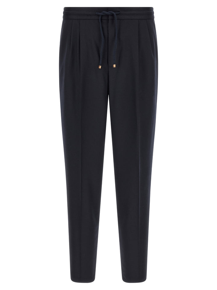 Brunello Cucinelli Blue Virgin Wool Casual Pants