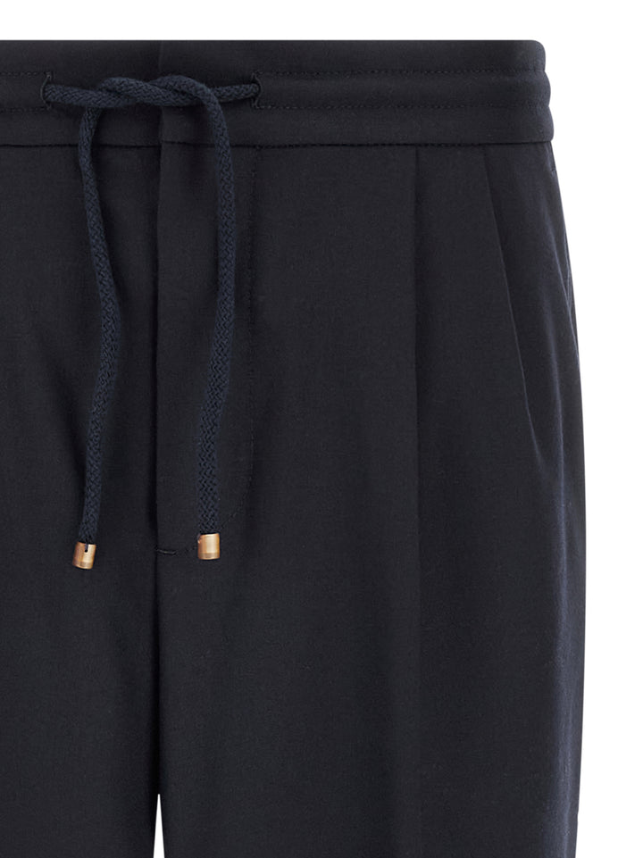 Brunello Cucinelli Blue Virgin Wool Casual Pants