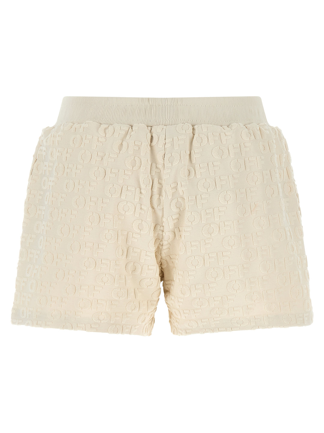 Off-White Beige Cotton Bermuda Shorts