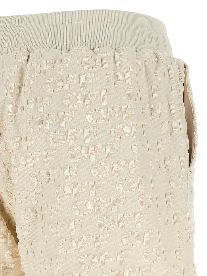 Off-White Beige Cotton Bermuda Shorts