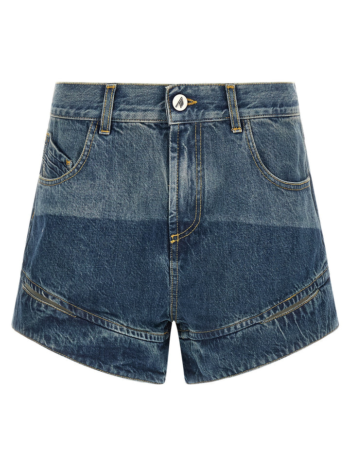 The Attico Blue Cotton Bermuda Shorts