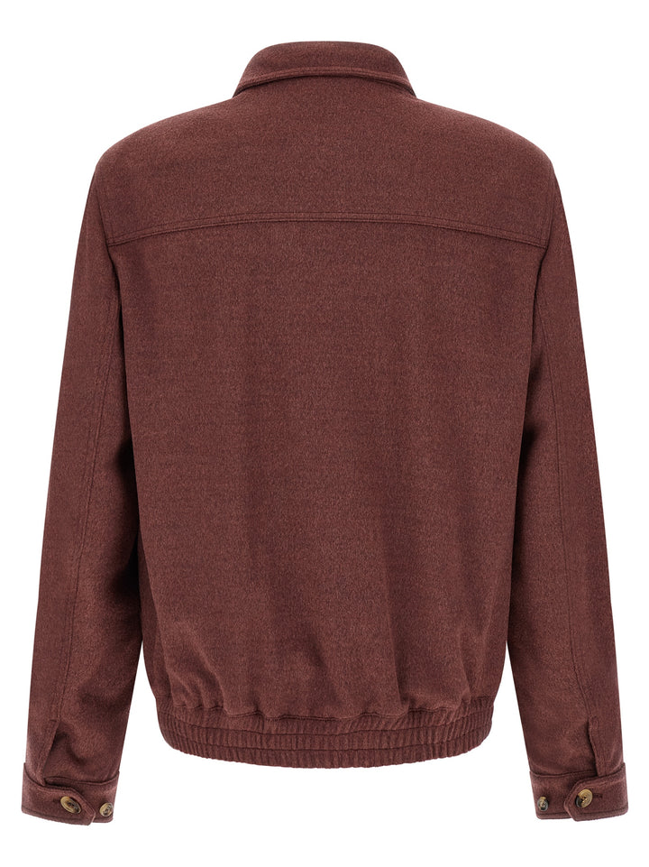 Brunello Cucinelli Bordeaux Virgin Wool Bomber