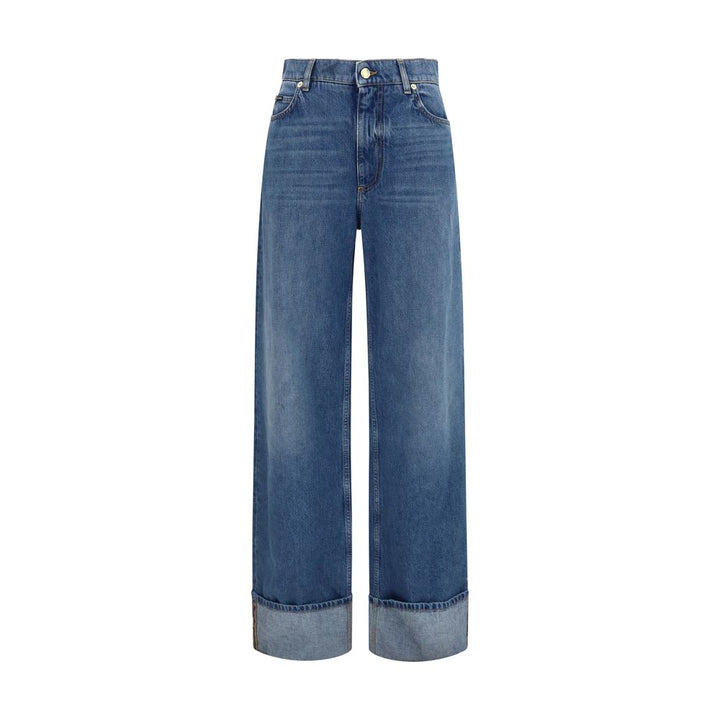 Dolce &amp; Gabbana Blue Cotton Straight-Leg Jeans