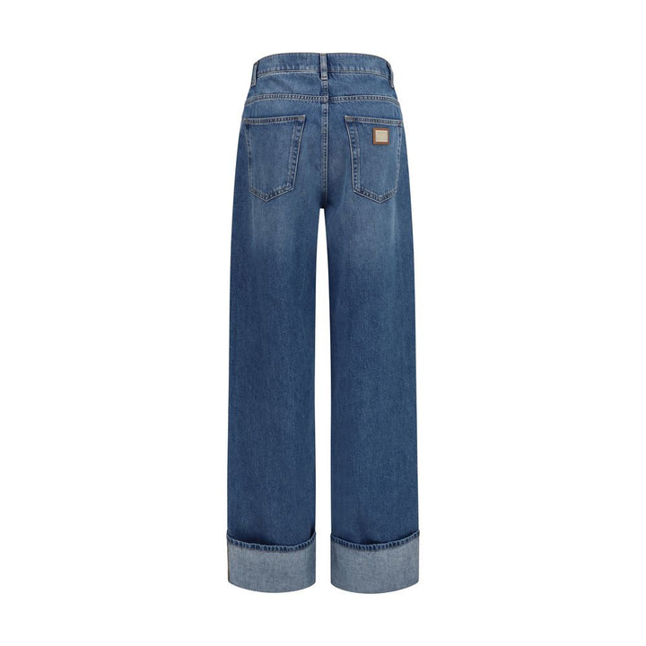 Dolce &amp; Gabbana Blue Cotton Straight-Leg Jeans