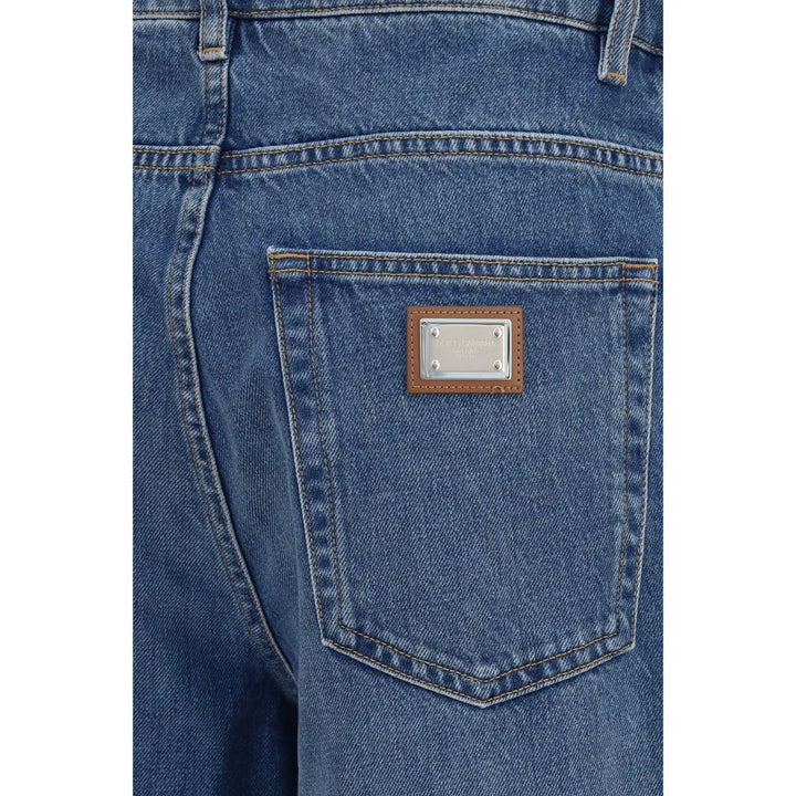 Dolce &amp; Gabbana Blue Cotton Straight-Leg Jeans