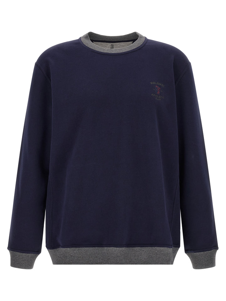 Brunello Cucinelli Blue Cotton Sweatshirt