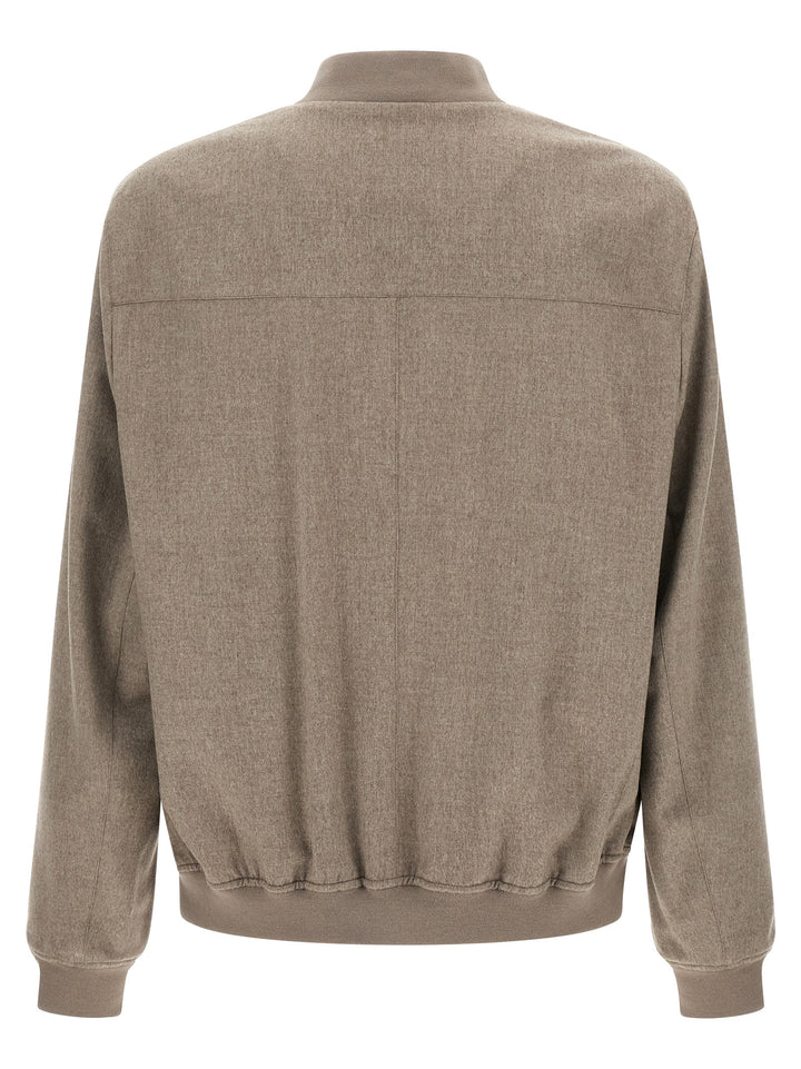 Brunello Cucinelli Gray Cashmere Bomber