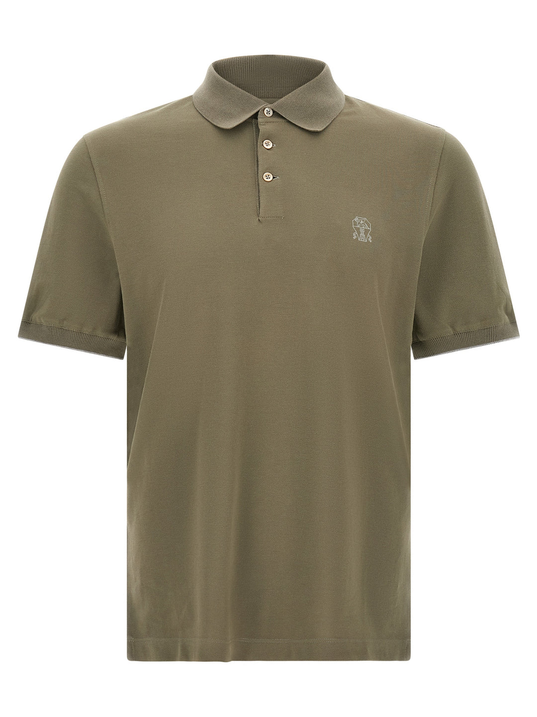 Brunello Cucinelli Bicolor Cotton Polo Shirt