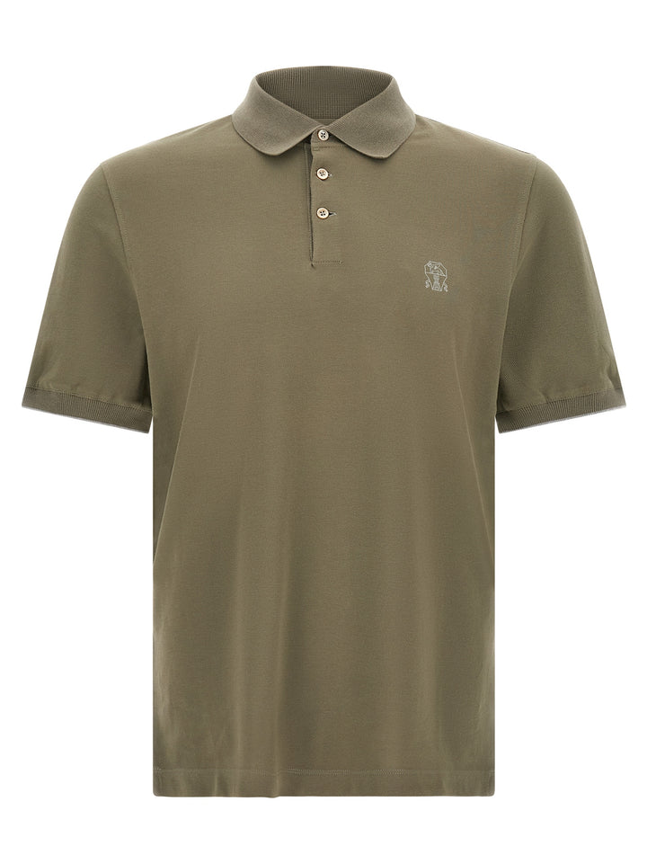 Brunello Cucinelli Bicolor Cotton Polo Shirt