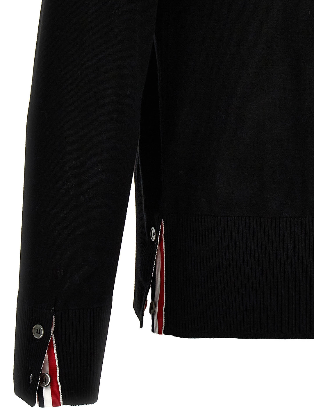 Thom Browne Black Virgin Wool Cardigan