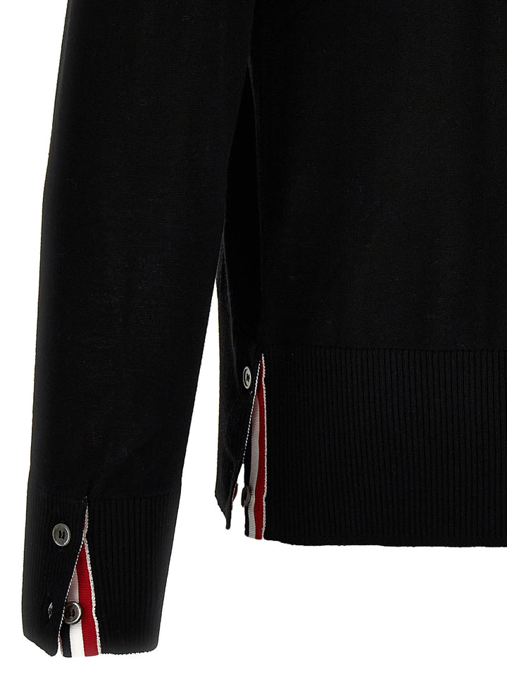 Thom Browne Black Virgin Wool Cardigan