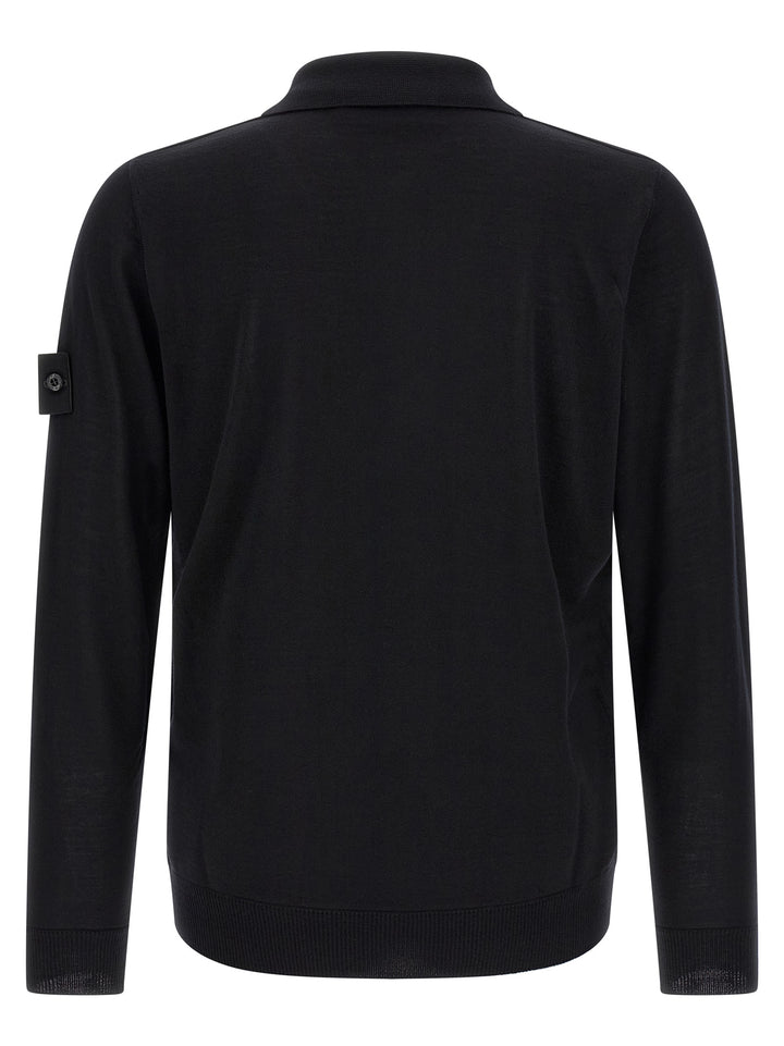Stone Island Black Virgin Wool Cardigan
