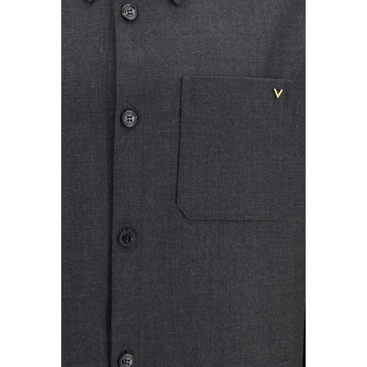 Valentino Garavani Gray Polyester Full-Length Jacket