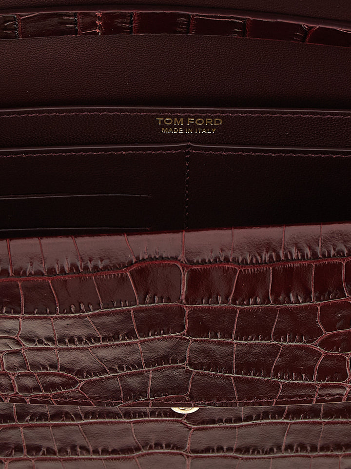 Tom Ford Bordeaux Calfskin Clutch Bag