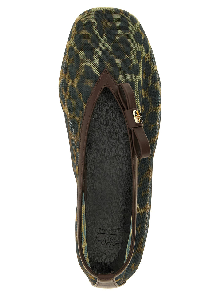 Ganni Brown Nylon Ballet Flats