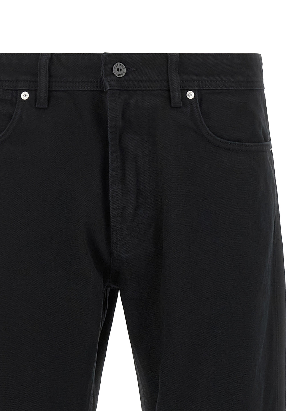 Stone Island Black Cotton Straight-Leg Jeans