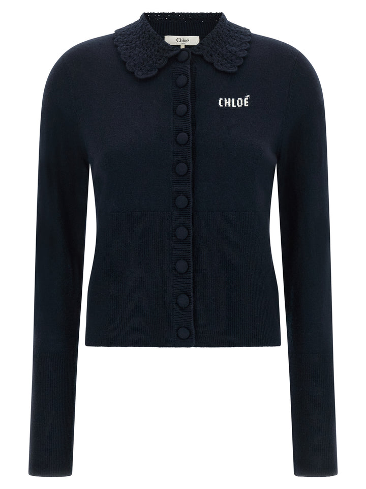 Chloé Blue Wool Cardigan