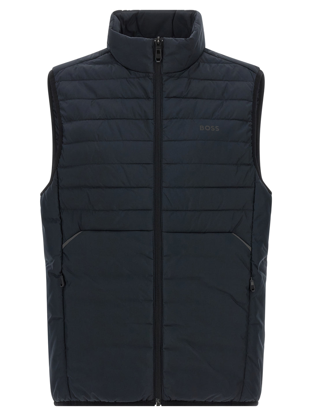 Hugo Boss Blue Polyester Sleeveless Jacket