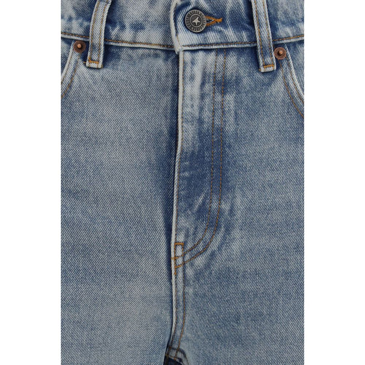 Golden Goose Blue Cotton Straight-Leg Jeans