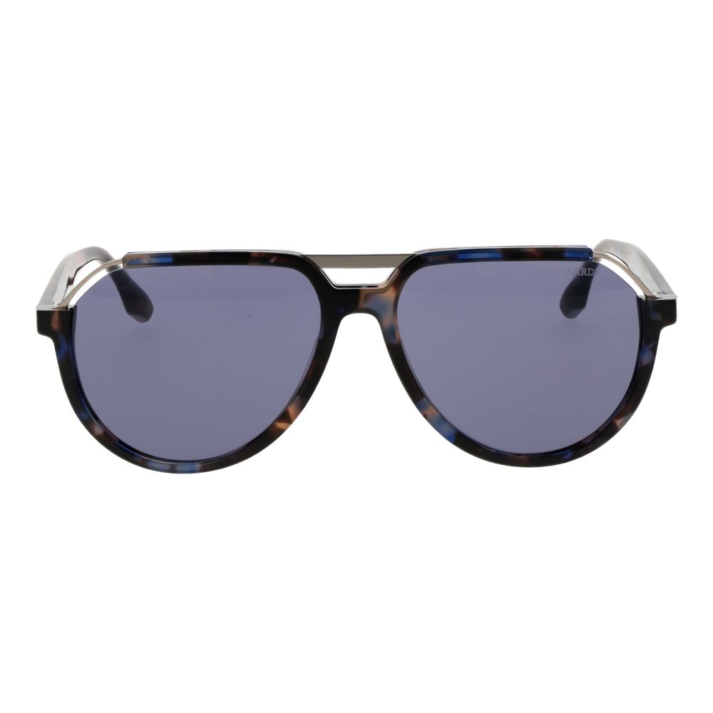 Trussardi Brown Acetate &amp; Stainless Steel Sunglasses