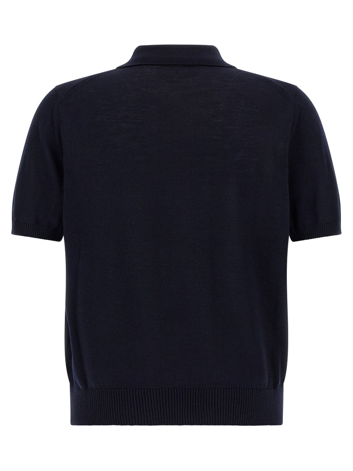 Hugo Boss Blue Virgin Wool Polo Shirt