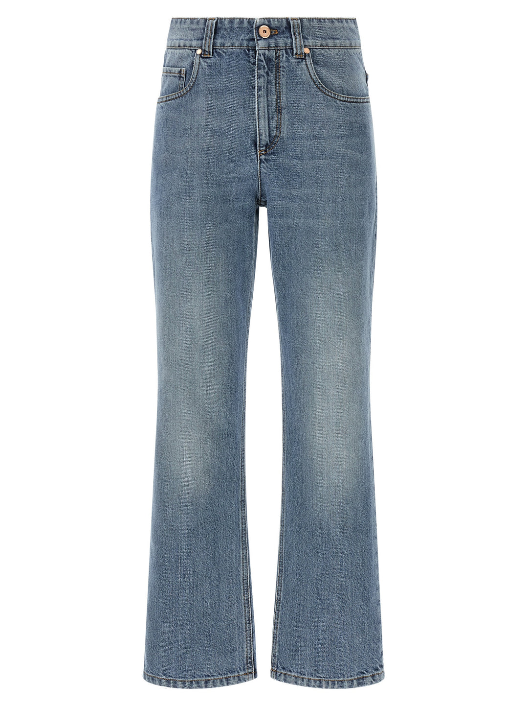 Brunello Cucinelli Blue Cotton Cropped Jeans