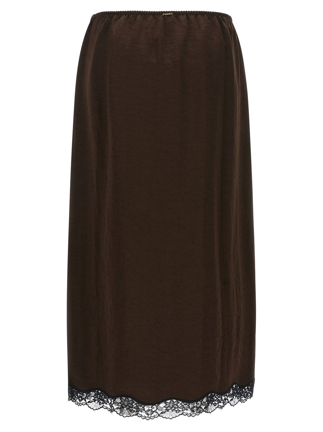 Twinset Brown Marabou Midi Skirt