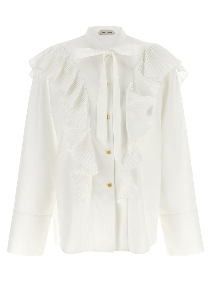 Alberta Ferretti White Cotton Blouse