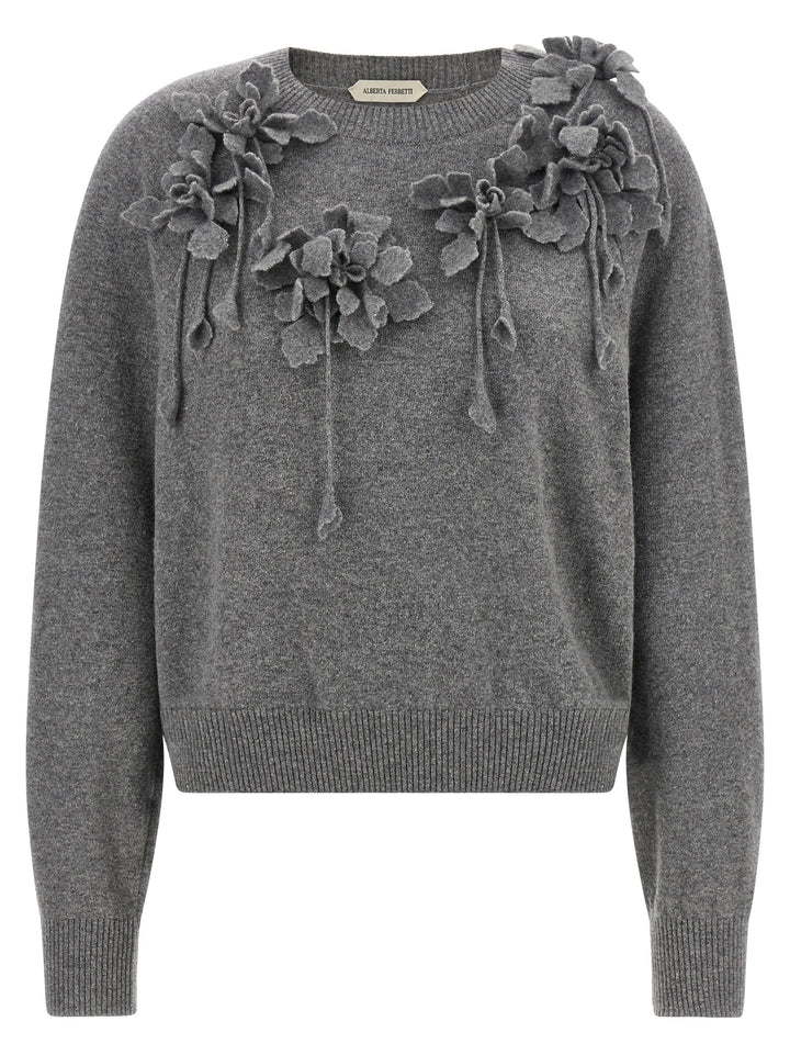 Alberta Ferretti Gray Virgin Wool Cardigan