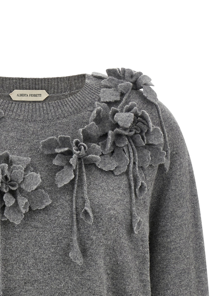 Alberta Ferretti Gray Virgin Wool Cardigan