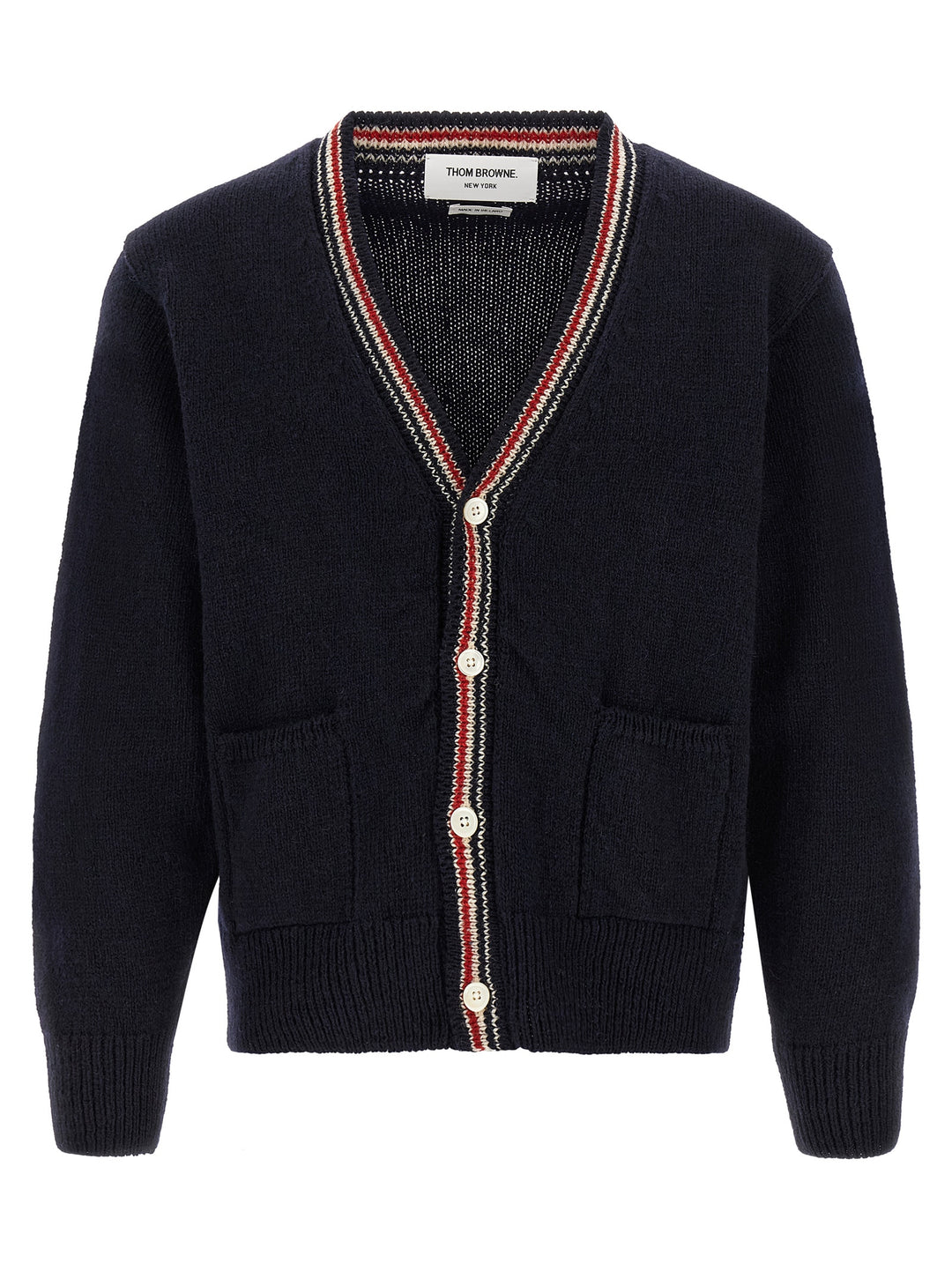 Thom Browne Blue Wool Cardigan