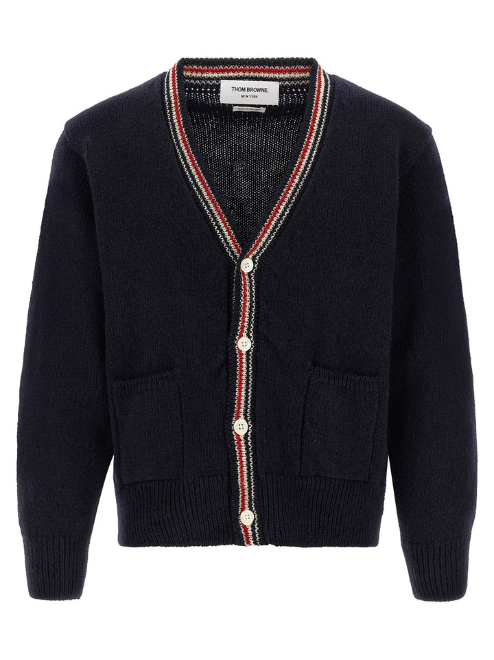 Thom Browne Blue Wool Cardigan