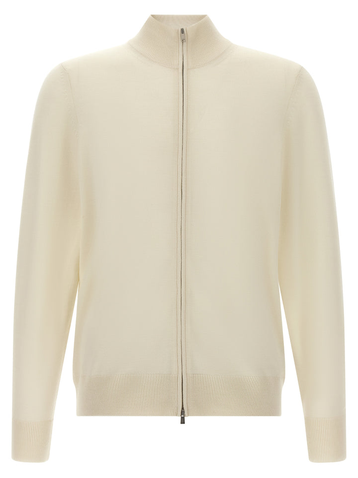 Hugo Boss White Virgin Wool Cardigan