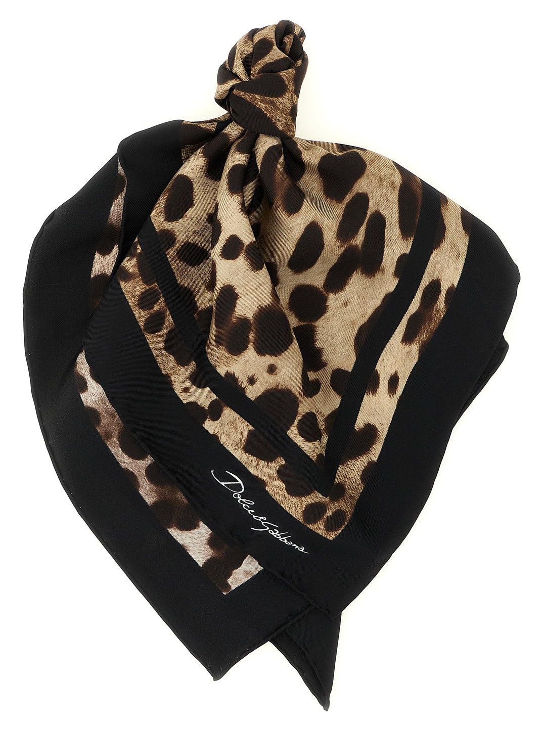 Dolce &amp; Gabbana Brown Silk Scarf