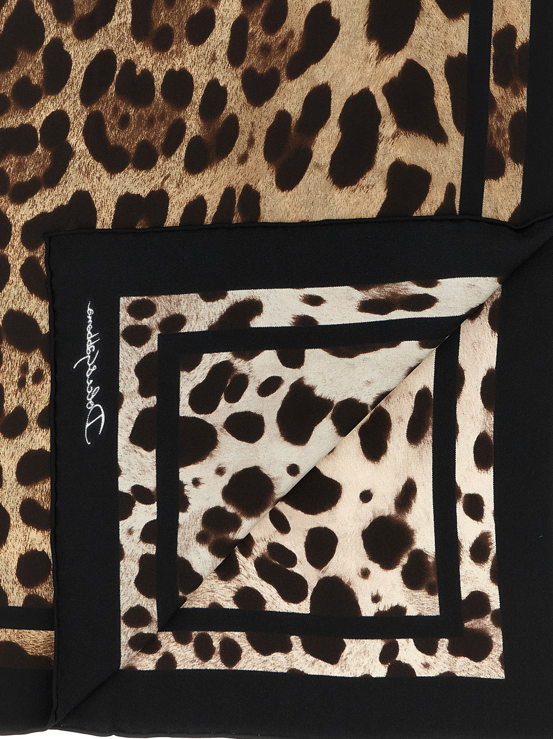 Dolce &amp; Gabbana Brown Silk Scarf