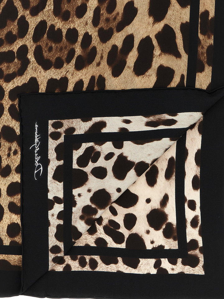 Dolce &amp; Gabbana Brown Silk Scarf