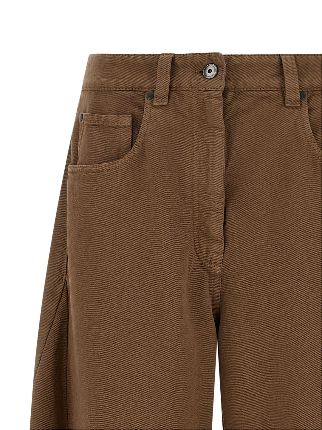 Brunello Cucinelli Brown Cotton Casual Pants