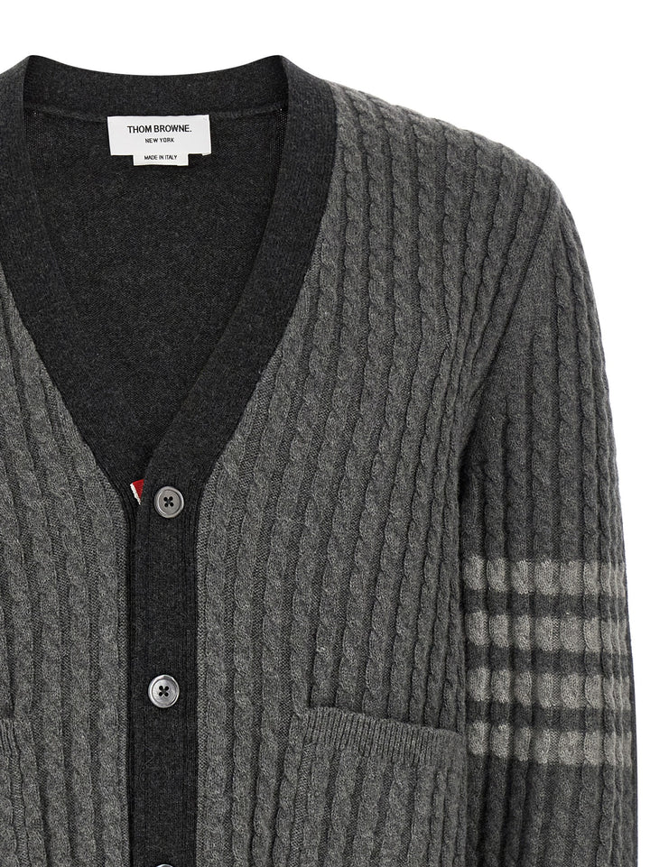 Thom Browne Gray Virgin Wool Cardigan