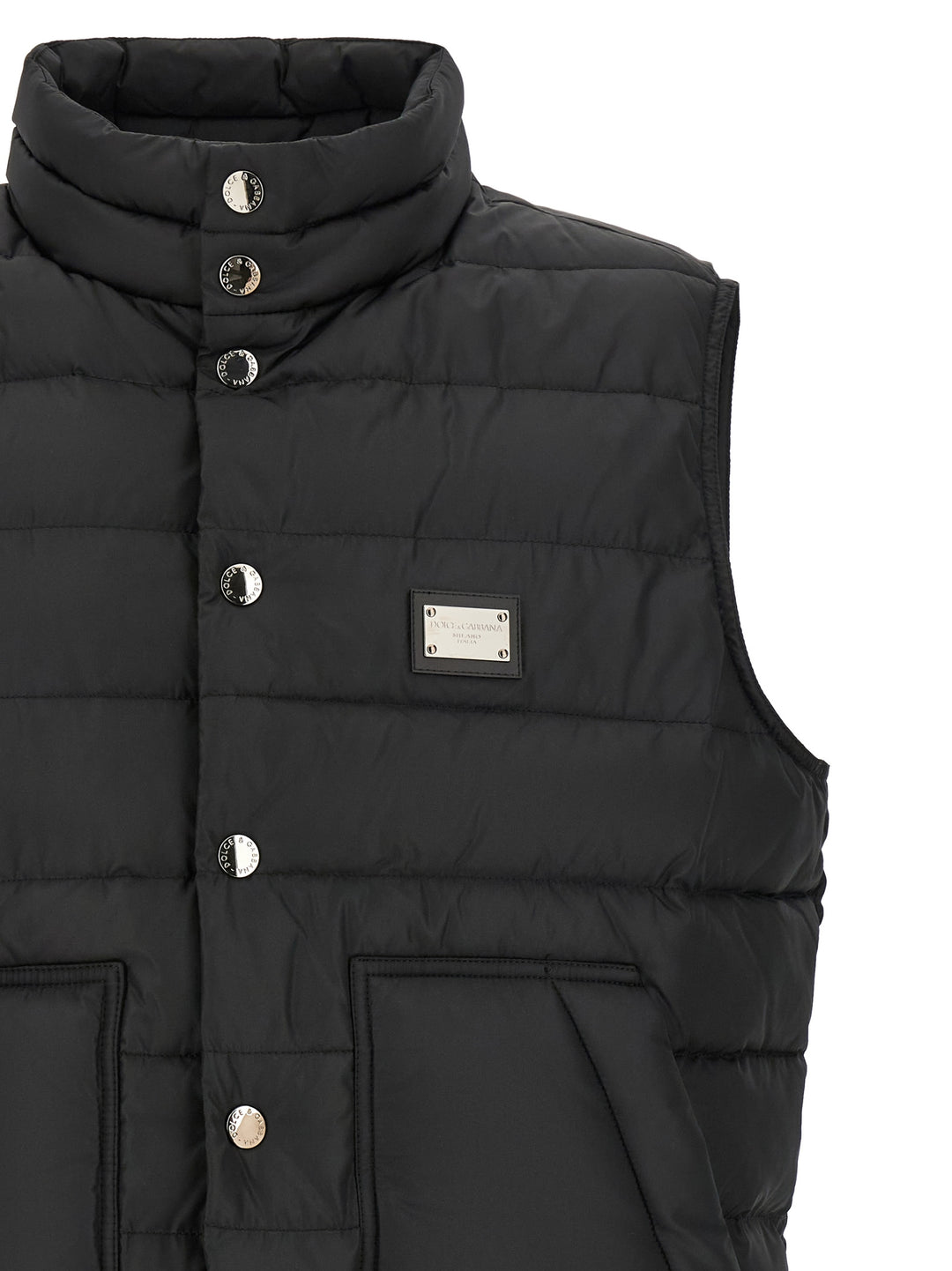 Dolce &amp; Gabbana Black Polyester Sleeveless Jacket