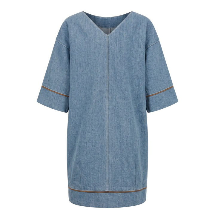 Trussardi Jeans Blue Cotton Women Dress