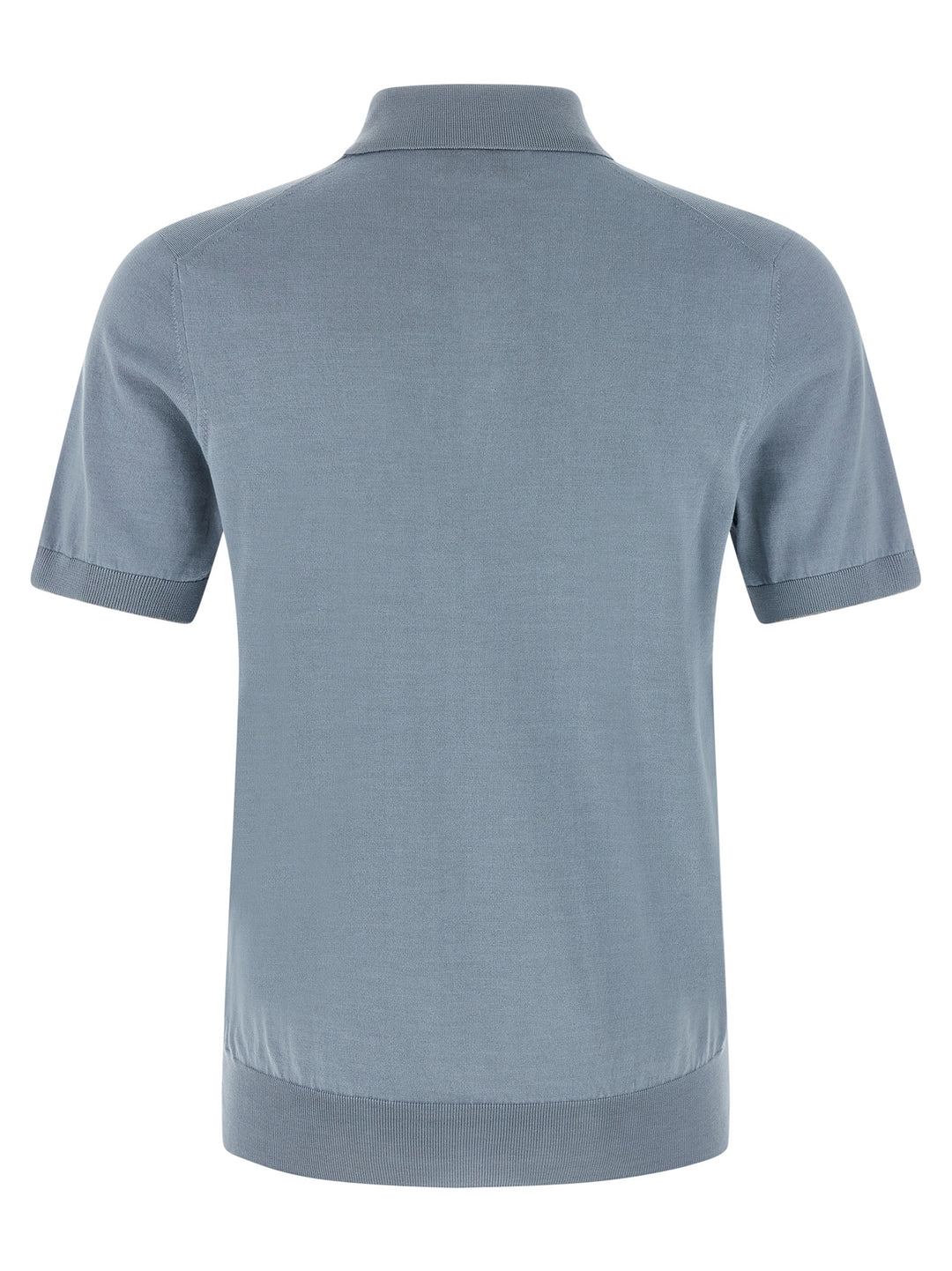 Brunello Cucinelli Blue Cotton Polo Shirt