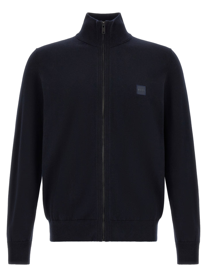 Hugo Boss Blue Cotton Cardigan