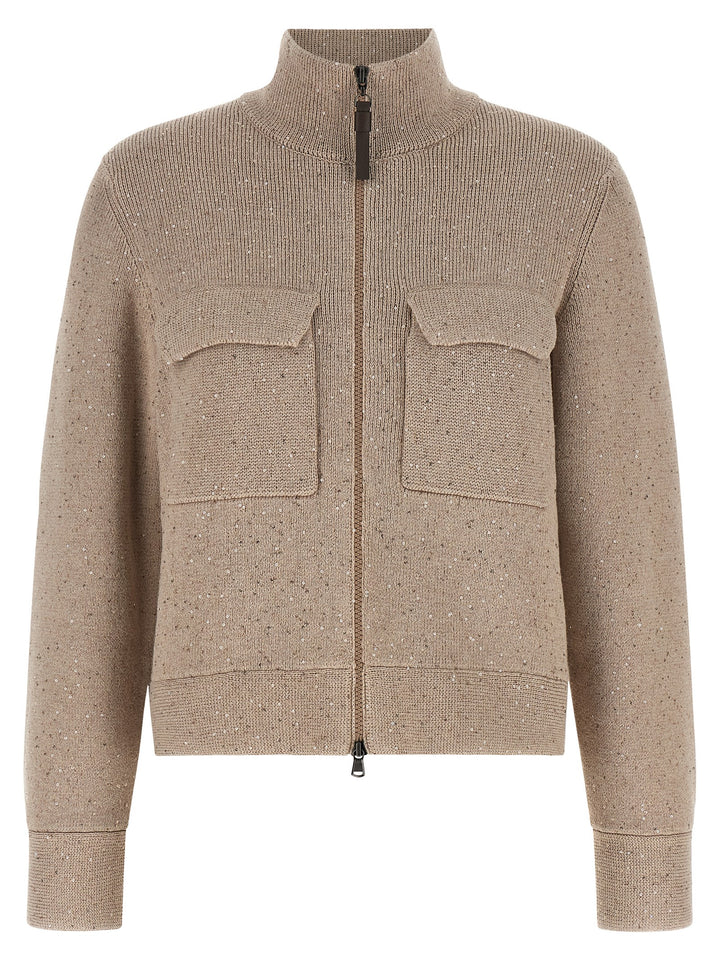 Brunello Cucinelli Beige Cotton Cardigan
