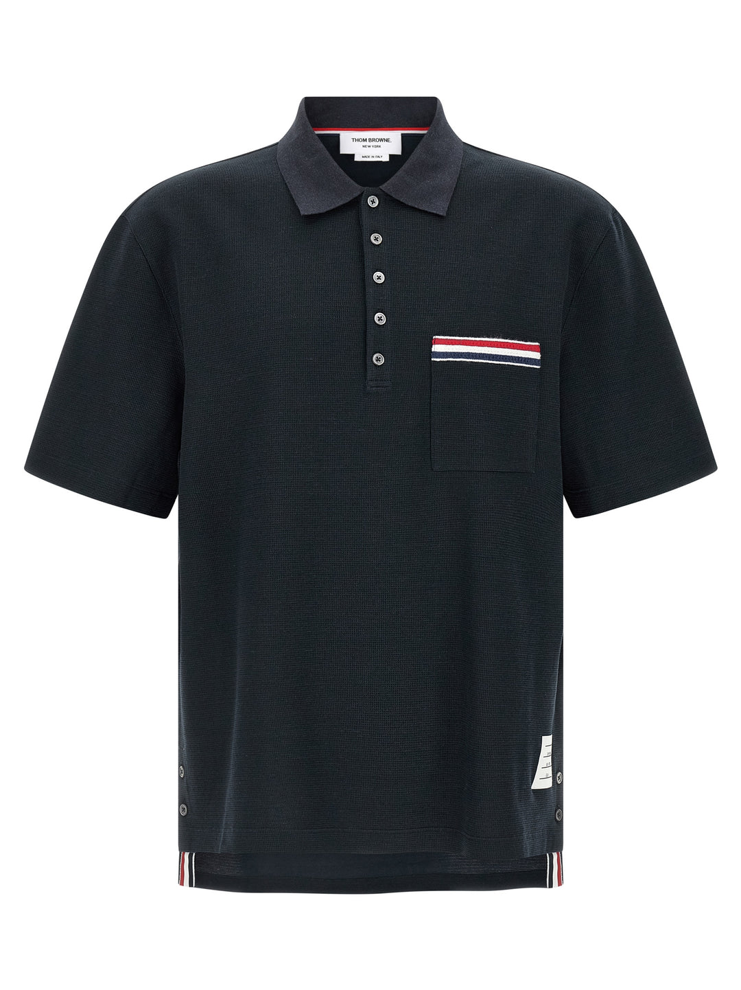 Thom Browne Blue Cotton Polo Shirt
