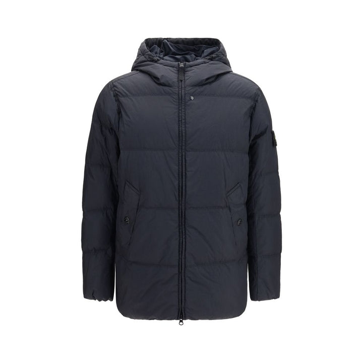 Stone Island Blue Goose Down Full-Length Jacket