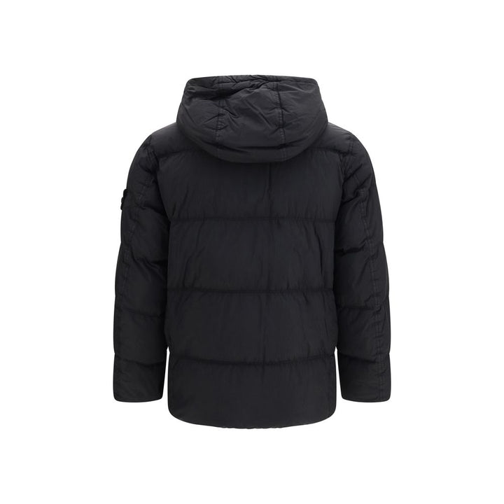 Stone Island Black Goose Down Full-Length Jacket