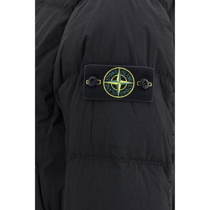 Stone Island Black Goose Down Full-Length Jacket